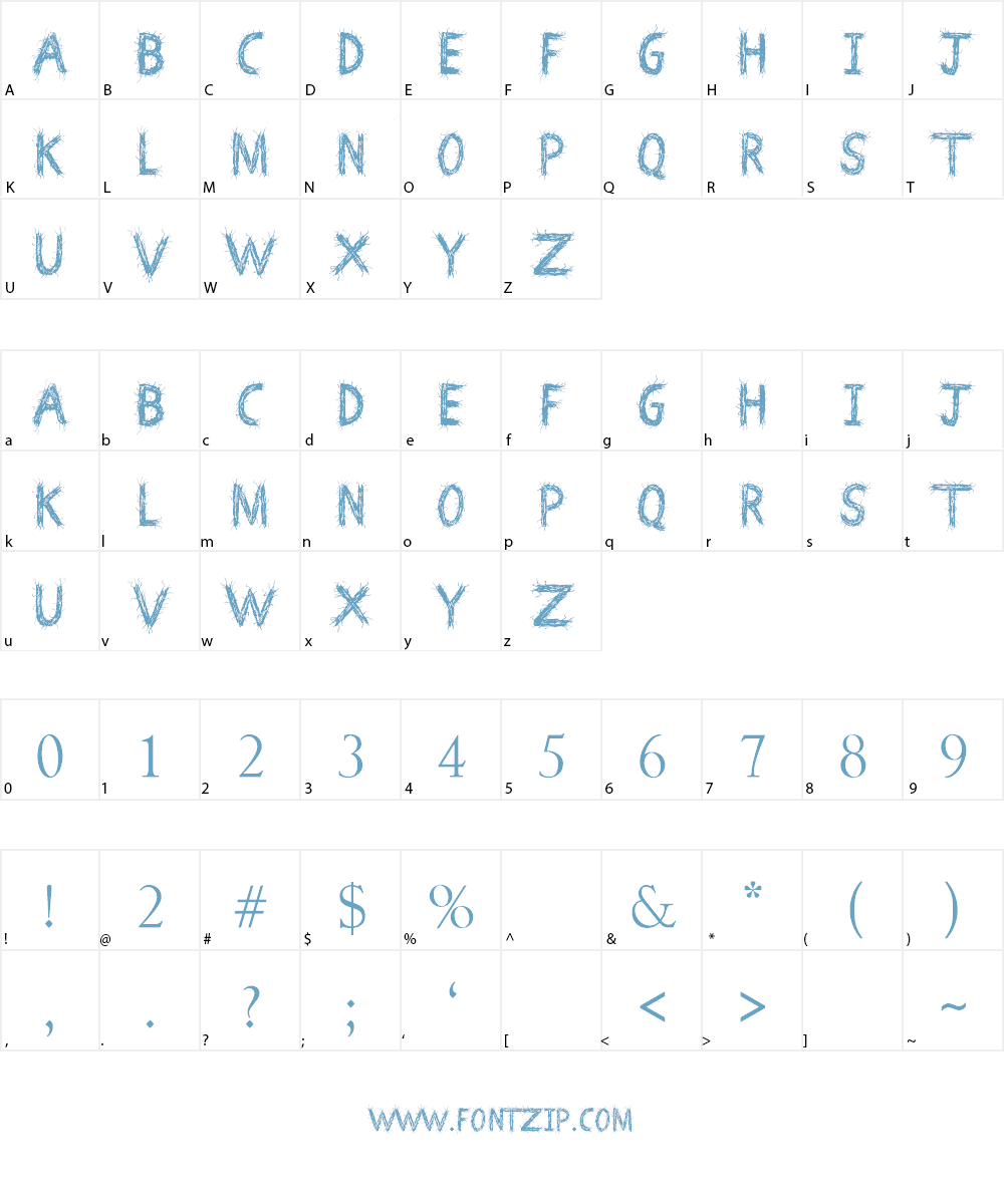 Death Branch Font Character
